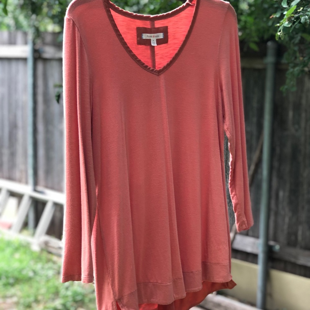 Pure + Good Salmon 3/4 Sleeve Top